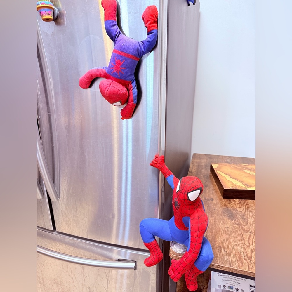 Two Spiderman Plush Climbing Set - Red & Blue